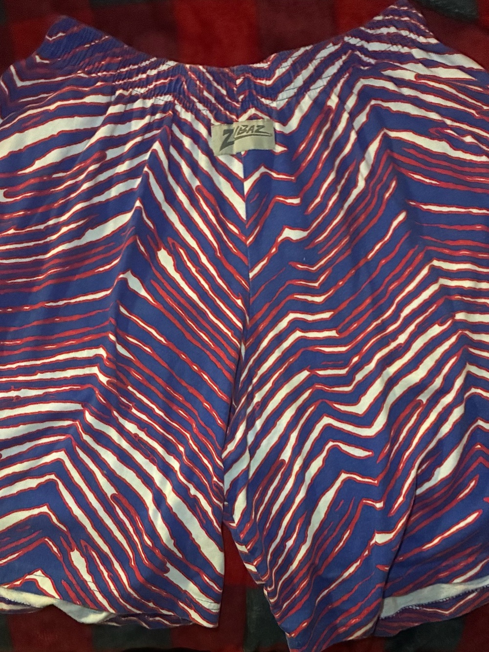 ZUBAZ - Buffalo Bills NFL Team Apparel Red, Blue & White Striped Athletic Shorts
